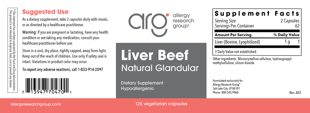 Product image for Liver Beef Natural Glandular.