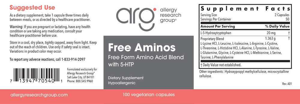 Product image for Free Aminos 750mg.