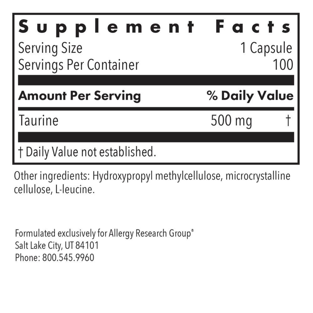 Product image for Taurine 500mg.
