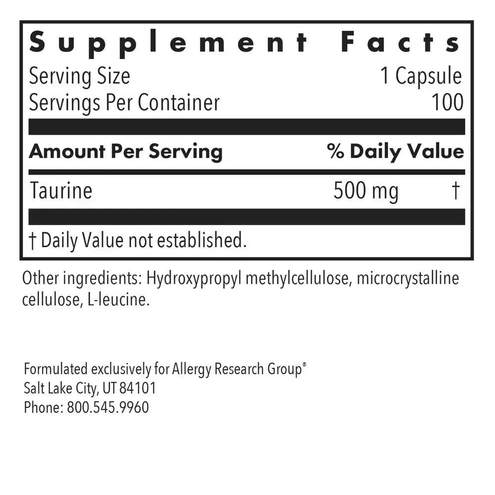 Product image for Taurine 500mg.