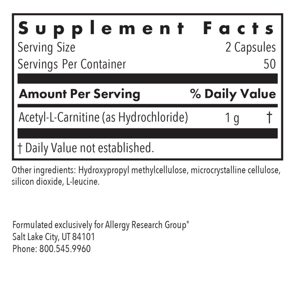Product image for Acetyl L-Carnitine 500mg.