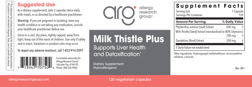 Product image for Milk Thistle Plus.