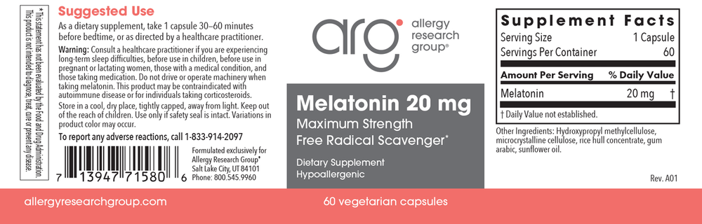 Product image for Melatonin 20mg.
