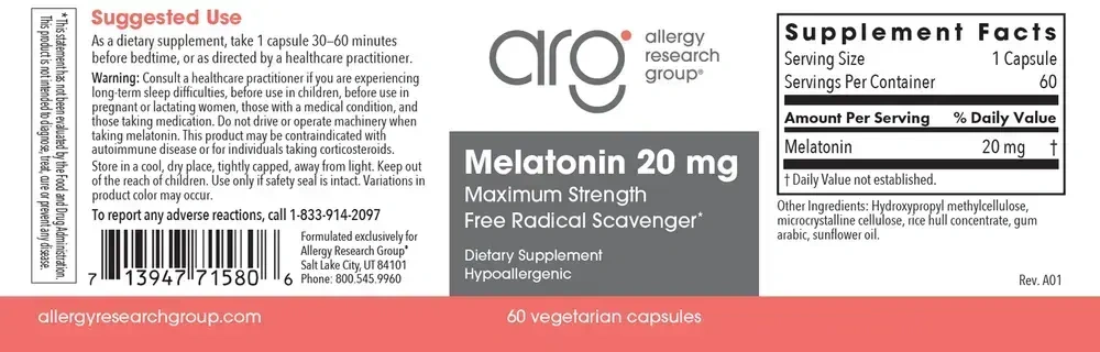 Product image for Melatonin 20mg.