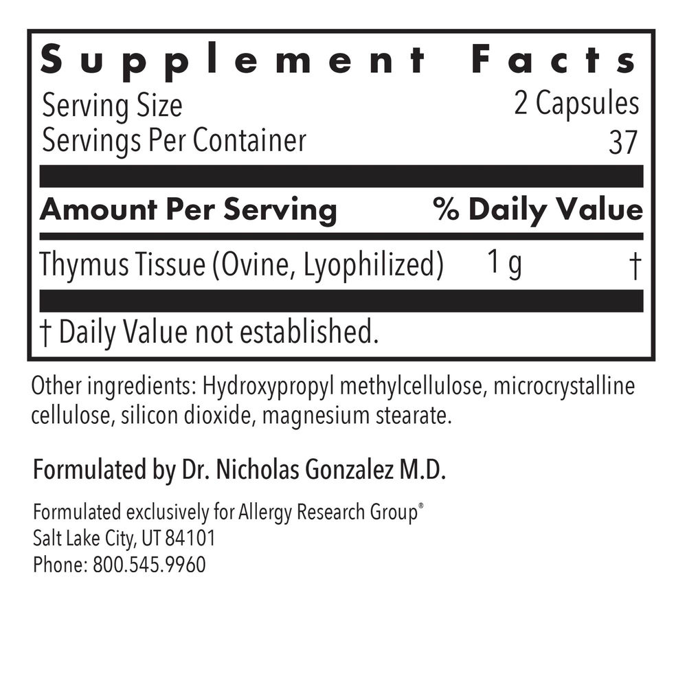 Product image for Thymus Natural Glandular.