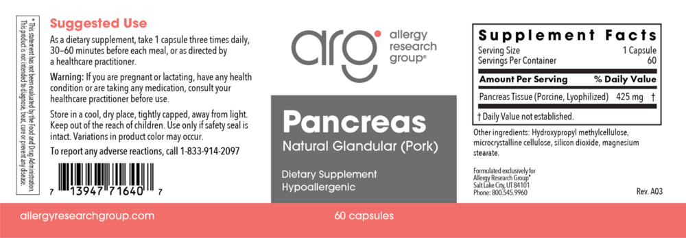 Product image for Pancreas Natural Glandular Pork.