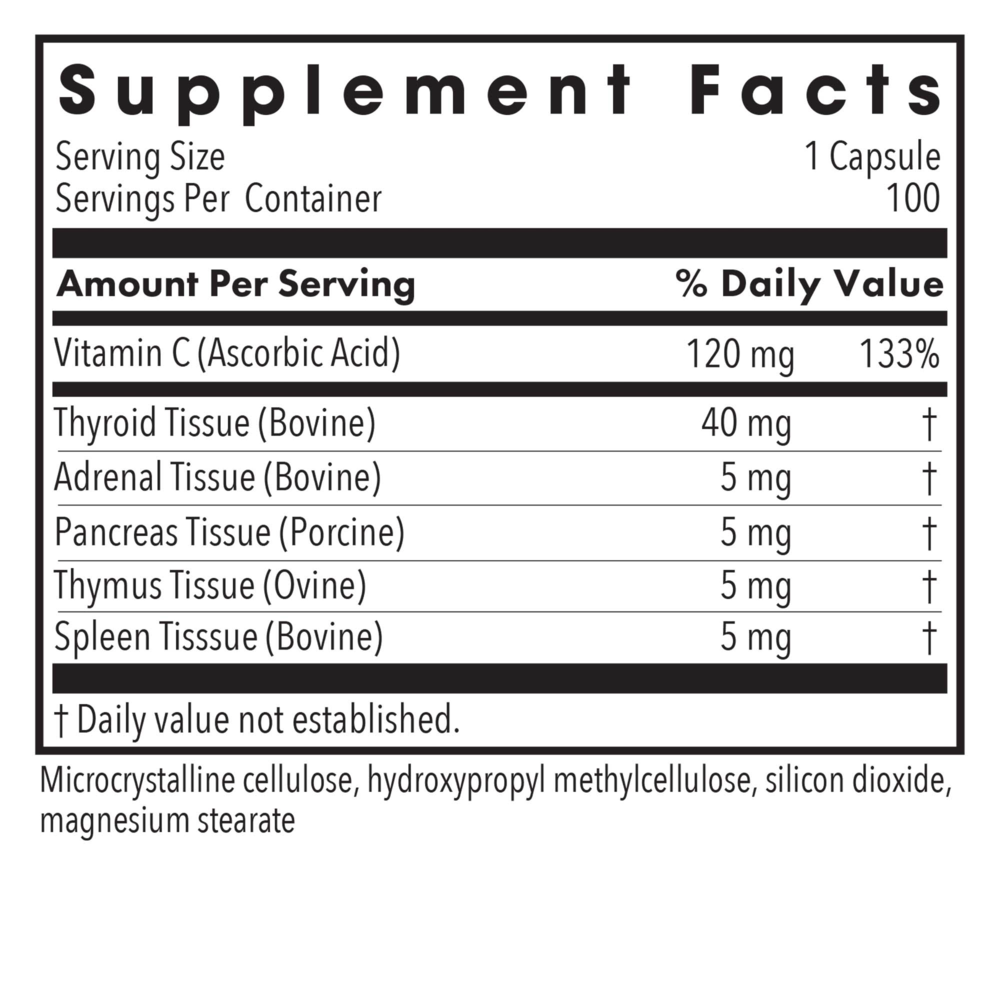 Product image for TG 100 Natural Glandulars.