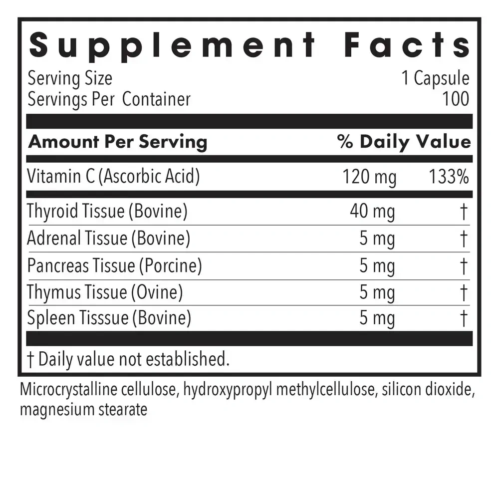 Product image for TG 100 Natural Glandulars.