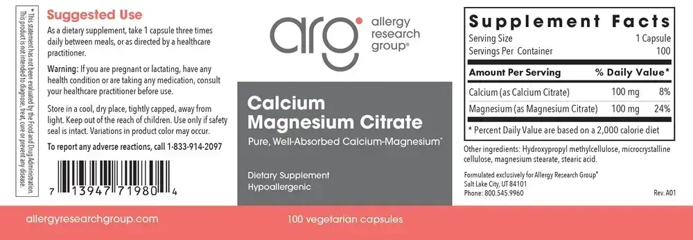 Product image for Calcium/Magnesium Citrate.