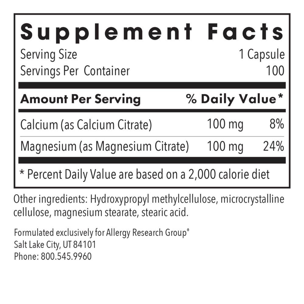 Product image for Calcium/Magnesium Citrate.