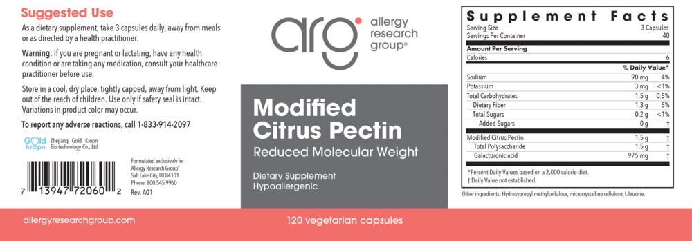 Product image for Modified Citrus Pectin.