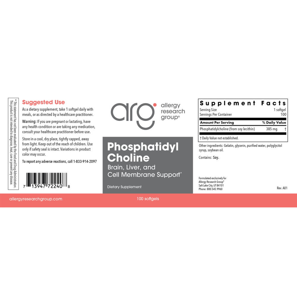 Product image for Phosphatidyl Choline 385mg.