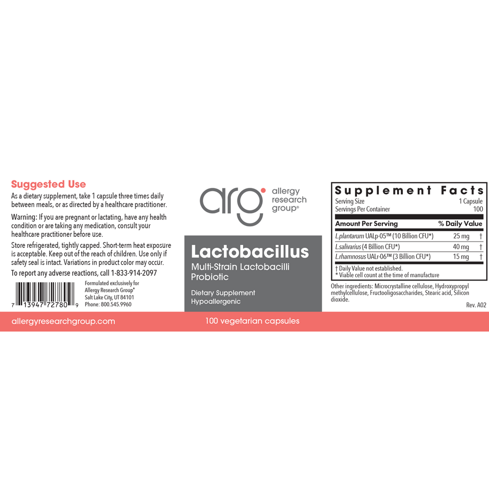 Product image for Lactobacillus Plantarum&#x2F;Rhamnosus&#x2F;Salivari.