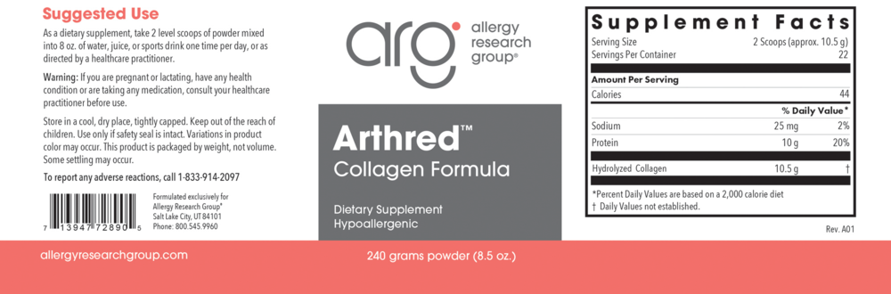 Product image for Arthred Collagen Formula.