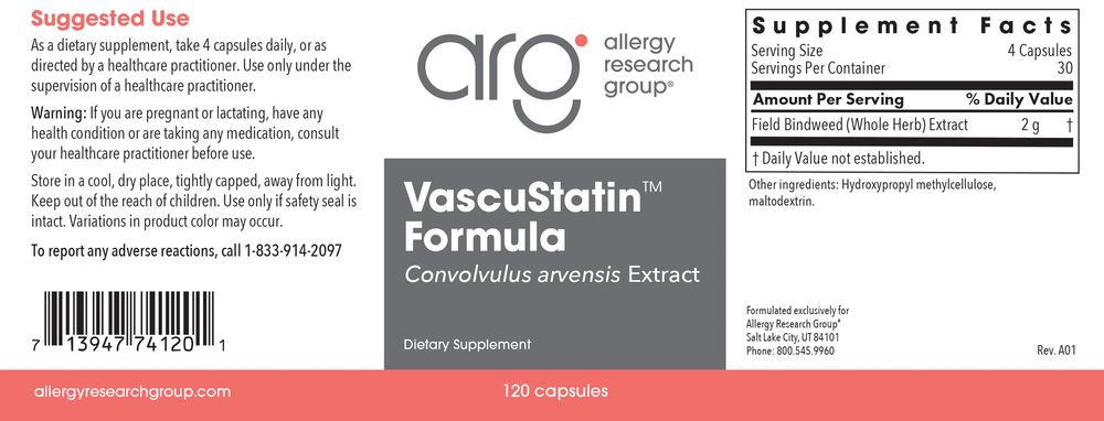 Product image for VascuStatin Formula.
