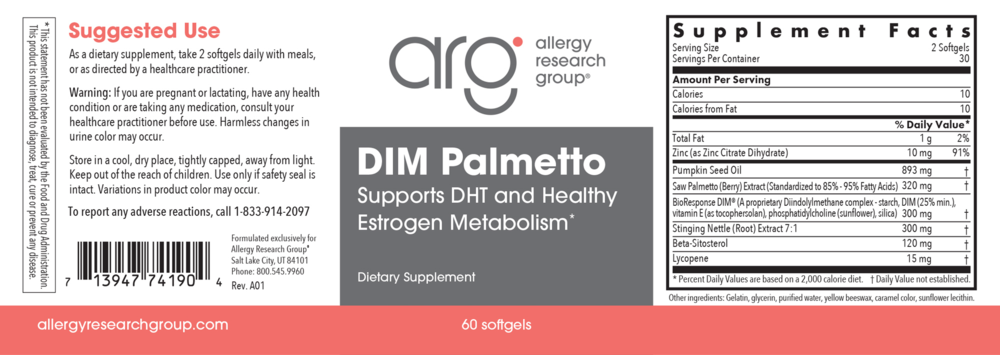 Product image for DIM Palmetto Detox Formula.
