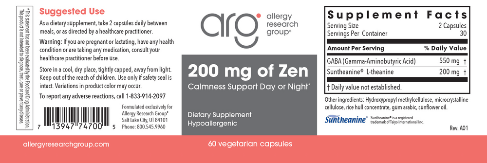 Product image for 200 mg of Zen Stress Support.
