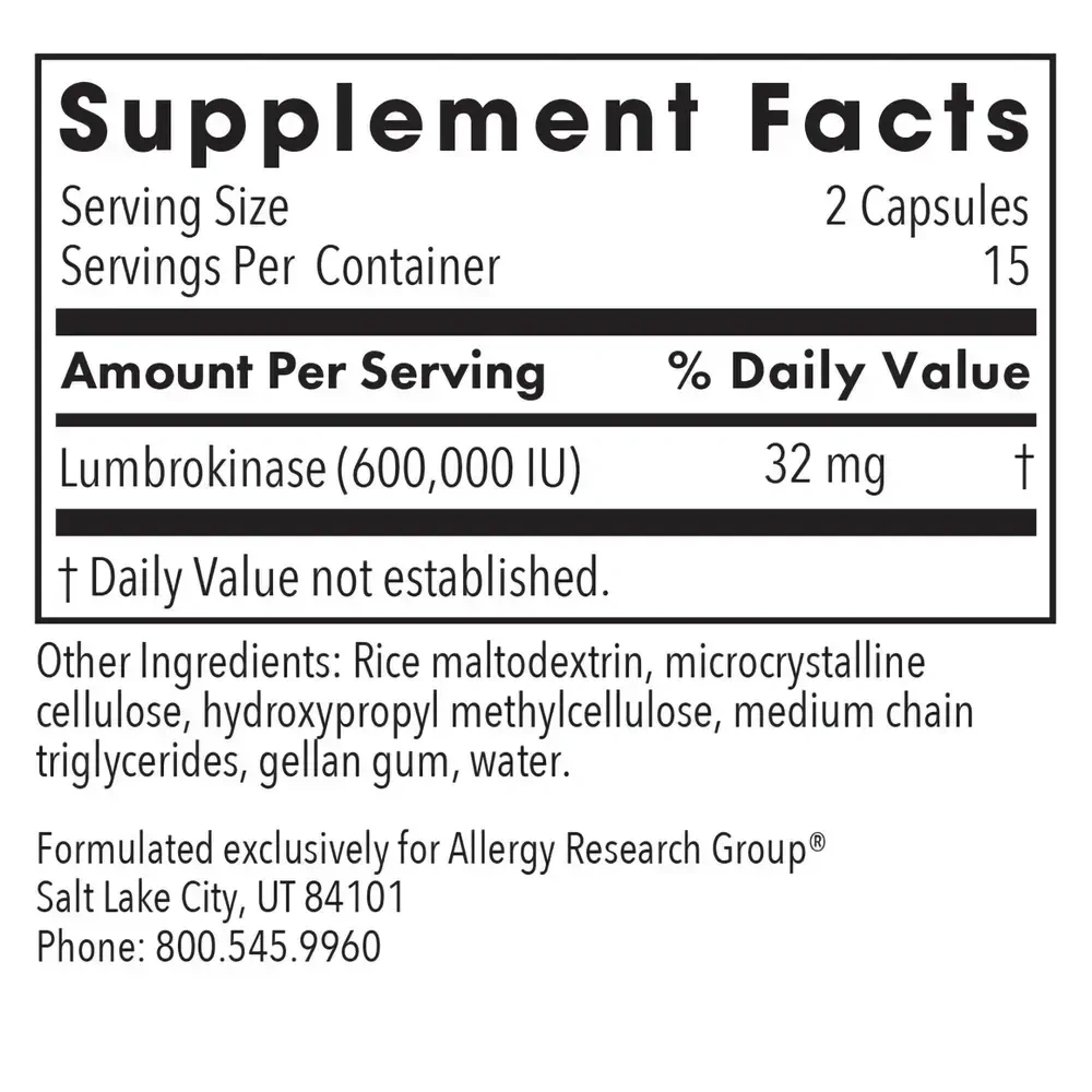 Product image for Lumbrokinase Circulatory Systemic Enzymes.