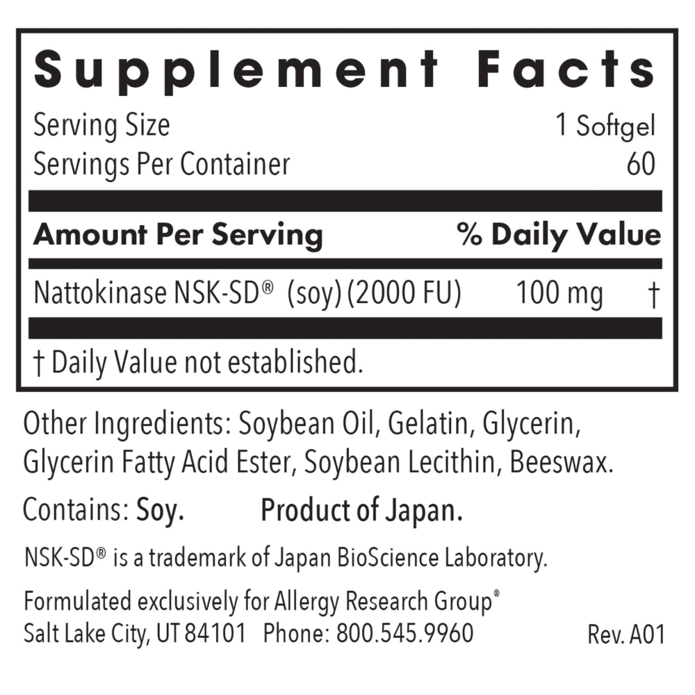 Product image for Nattokinase Circulatory Systemic Enzymes.
