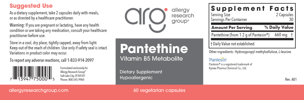 Product image for Pantethine 330mg.