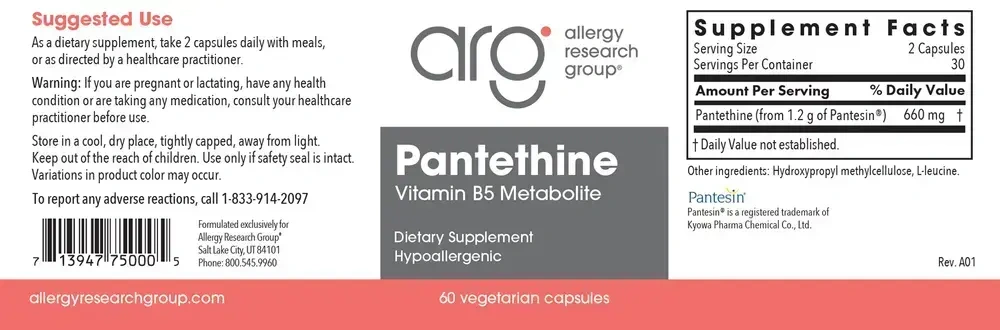 Product image for Pantethine 330mg.