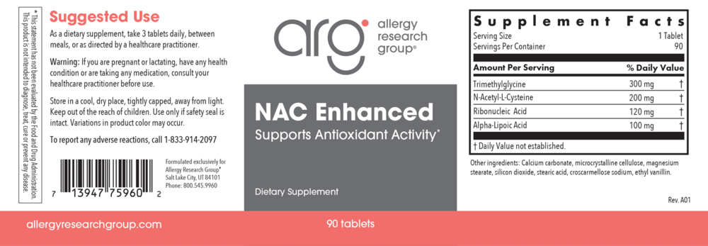 Product image for NAC/Enhanced Antioxidant Formula.