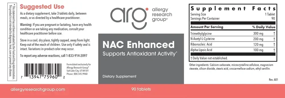 Product image for NAC/Enhanced Antioxidant Formula.