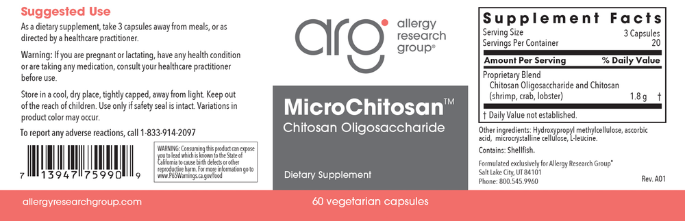 Product image for MicroChitosan 650mg.