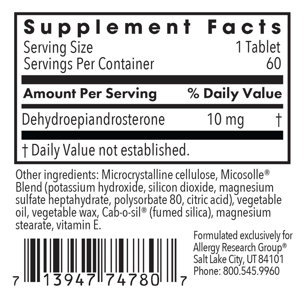 Product image for DHEA 10mg Micronized Lipid Matrix.