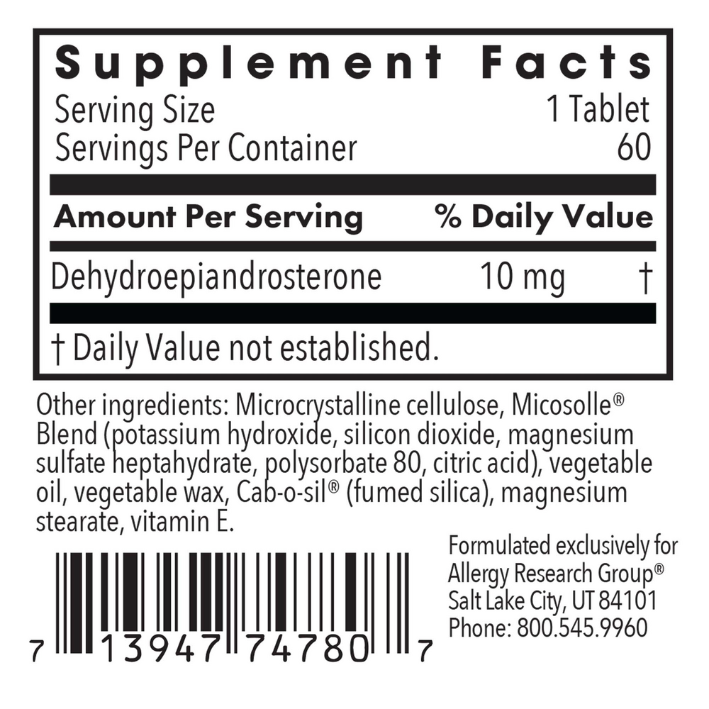 Product image for DHEA 10mg Micronized Lipid Matrix.