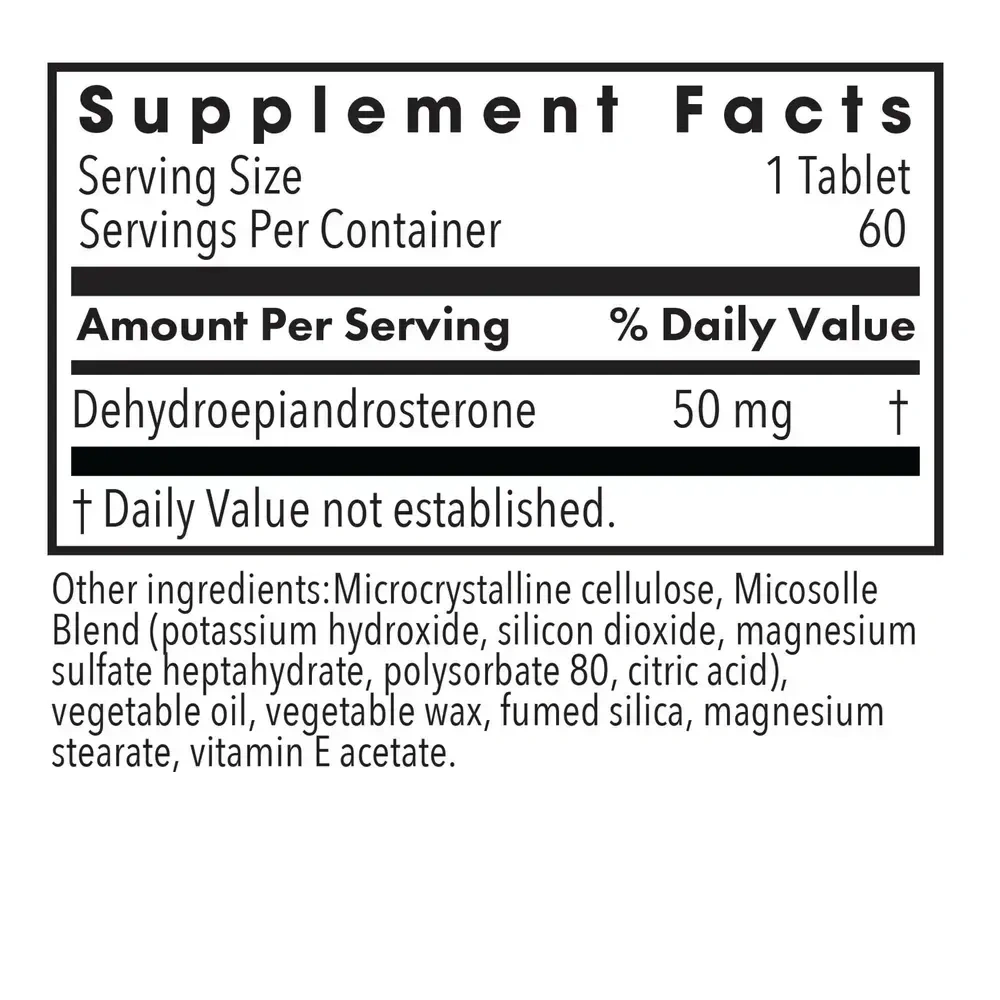 Product image for DHEA 50mg Micronized Lipid Matrix.