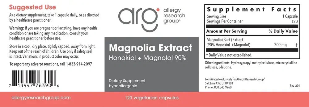 Product image for Magnolia Extract Honokiol + Magnolol 90%.