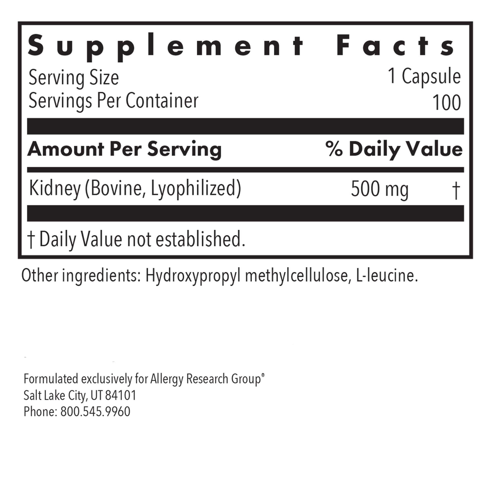 Product image for Kidney Beef Natural Glandular.