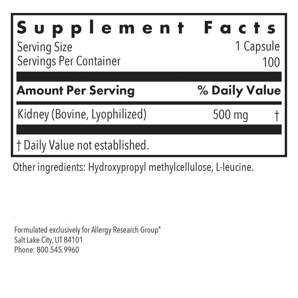 Product image for Kidney Beef Natural Glandular.