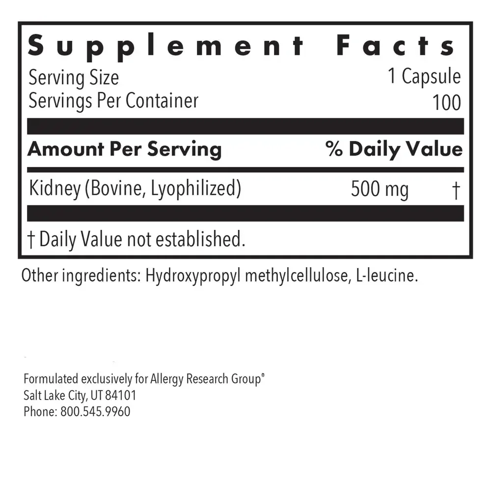 Product image for Kidney Beef Natural Glandular.