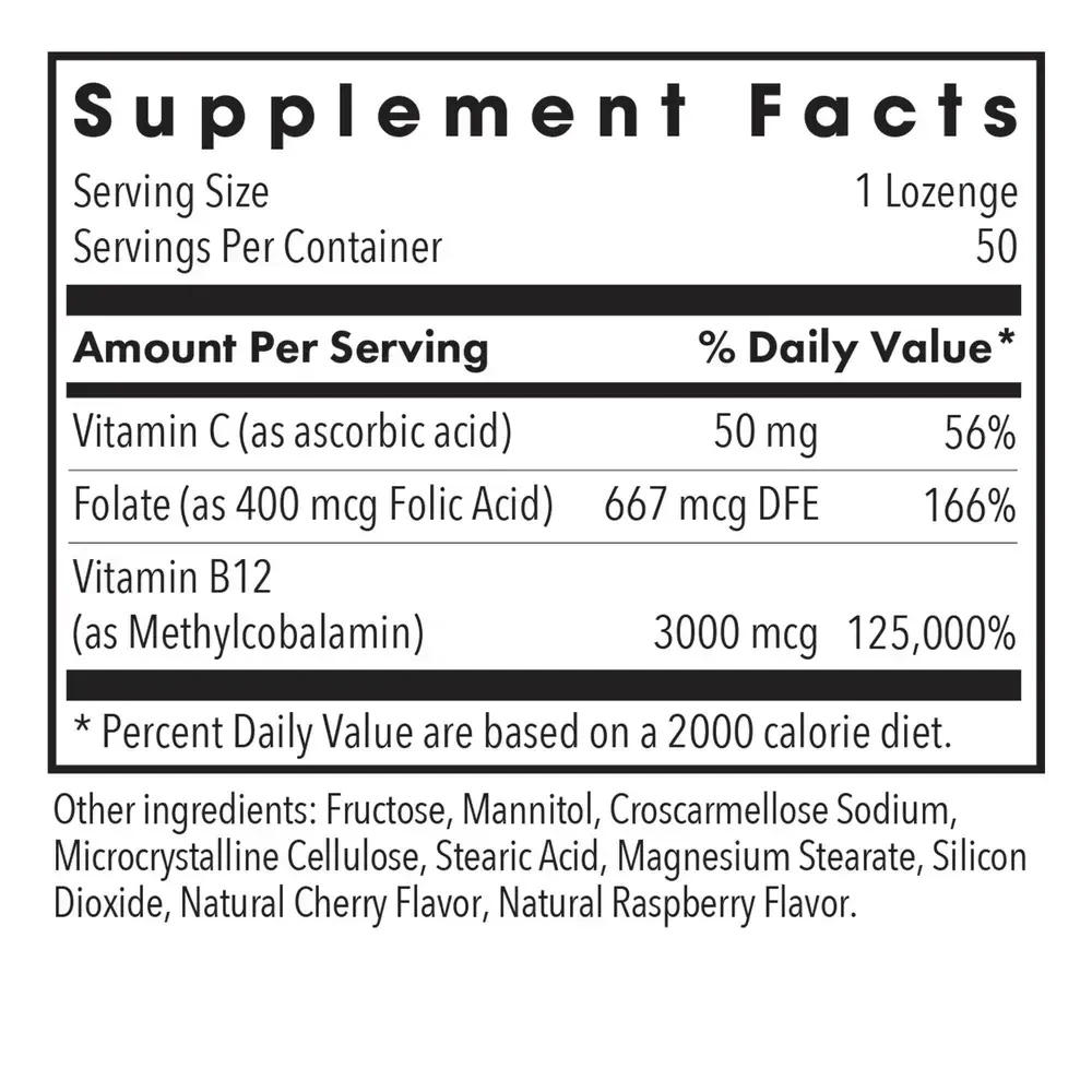Product image for B12 Methylcobalamin 3,000mcg.