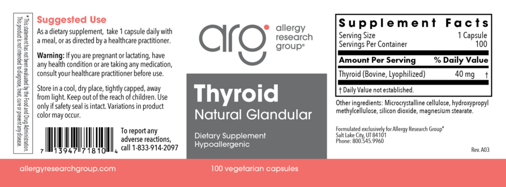 Product image for Thyroid Natural Glandular.