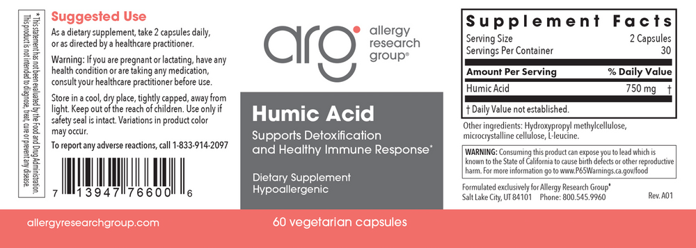 Product image for Humic Acid 750mg.