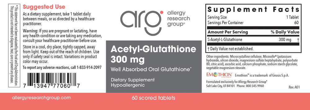 Product image for Acetyl-Glutathione 300 mg.