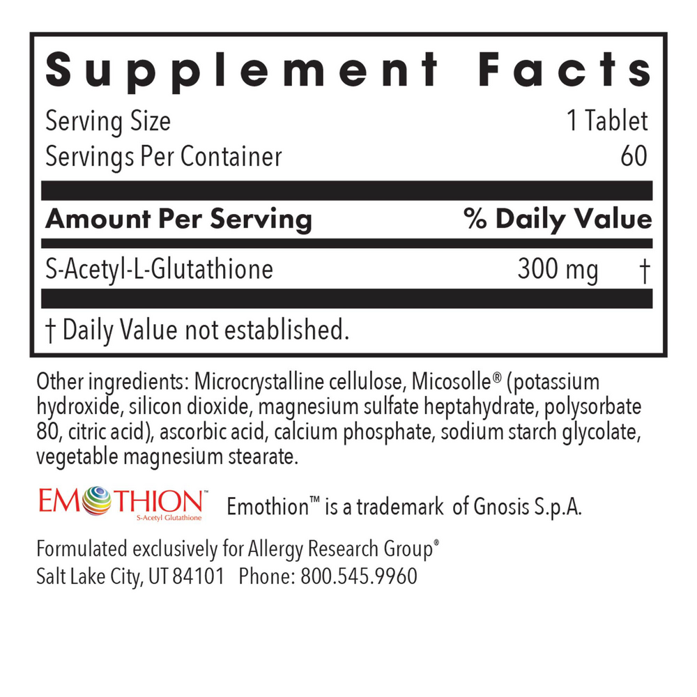 Product image for Acetyl-Glutathione 300 mg.