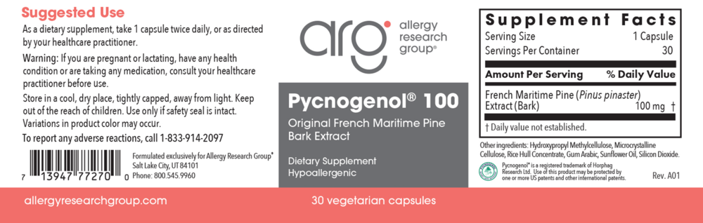 Product image for Pycnogenol 100.