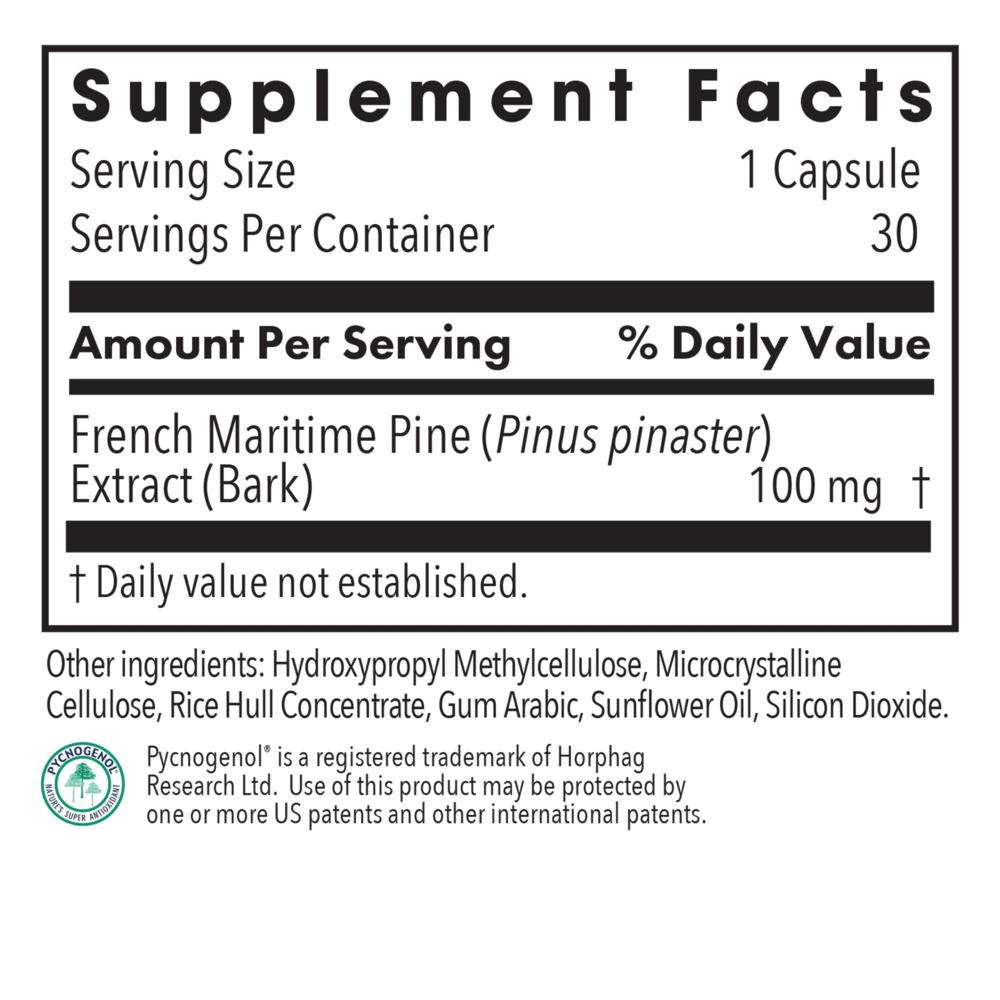 Product image for Pycnogenol 100.