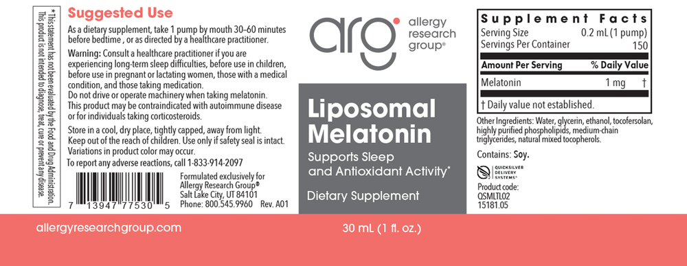 Product image for Liposomal Melatonin.