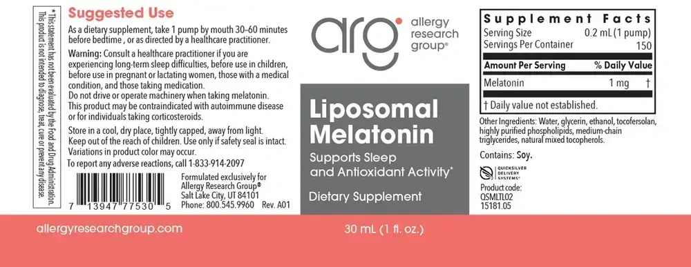 Product image for Liposomal Melatonin.