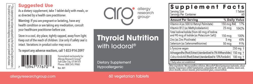 Product image for Thyroid Nutrition (Thyroid Cofactors).