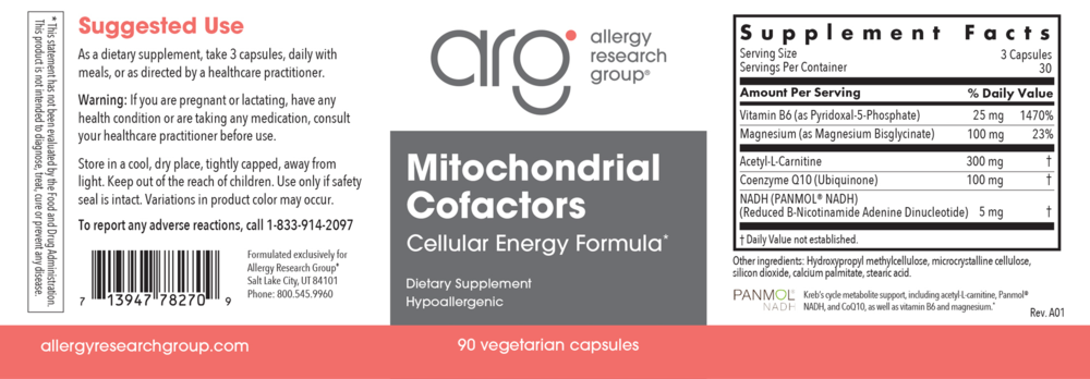 Product image for Mitochondrial Cofactors Cellular Energy Formula*.
