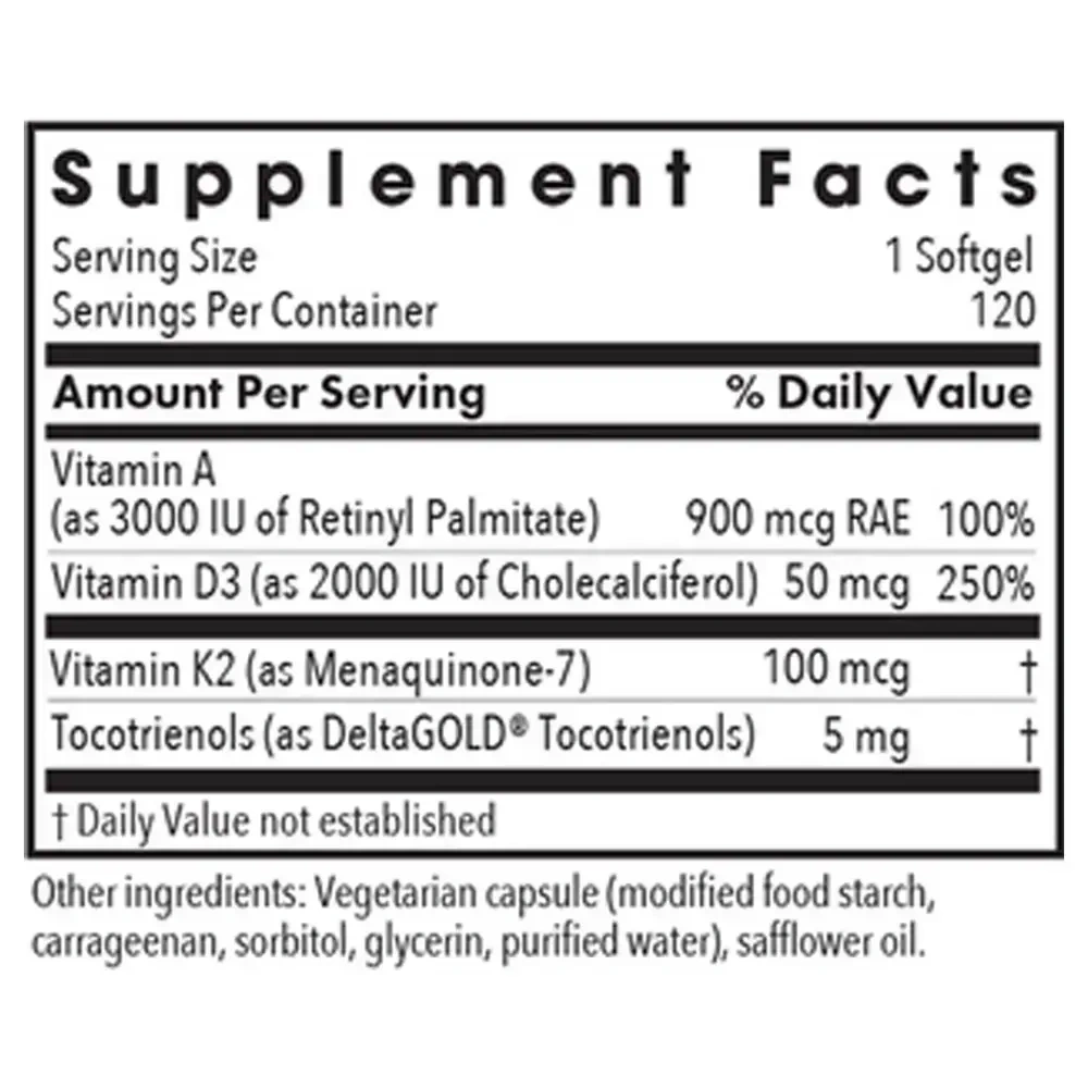 Product image for Vitamin D3 Complete Daily Balance with A and K2.