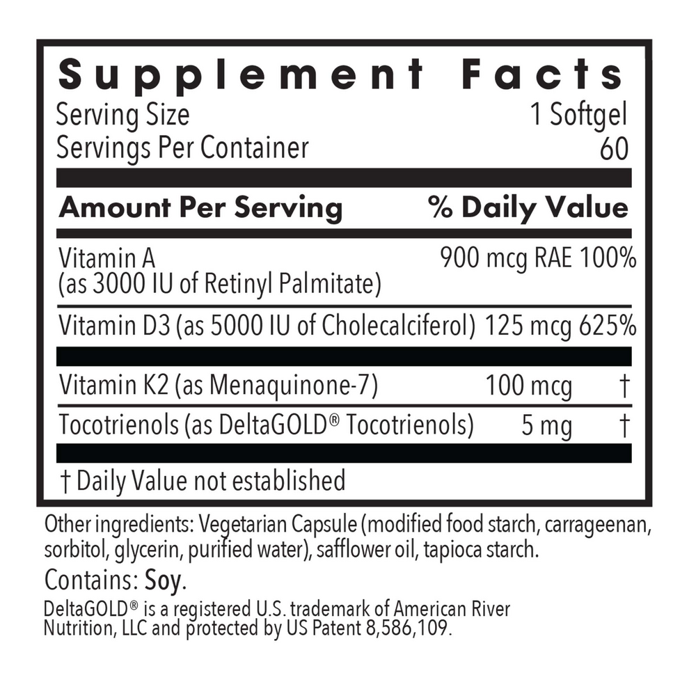 Product image for Vitamin D3 Complete 5000 High Potency with A and K2.