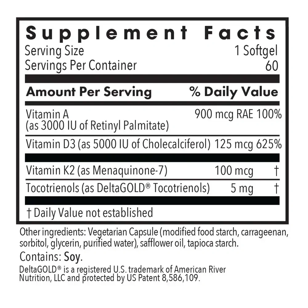Product image for Vitamin D3 Complete 5000 High Potency with A and K2.