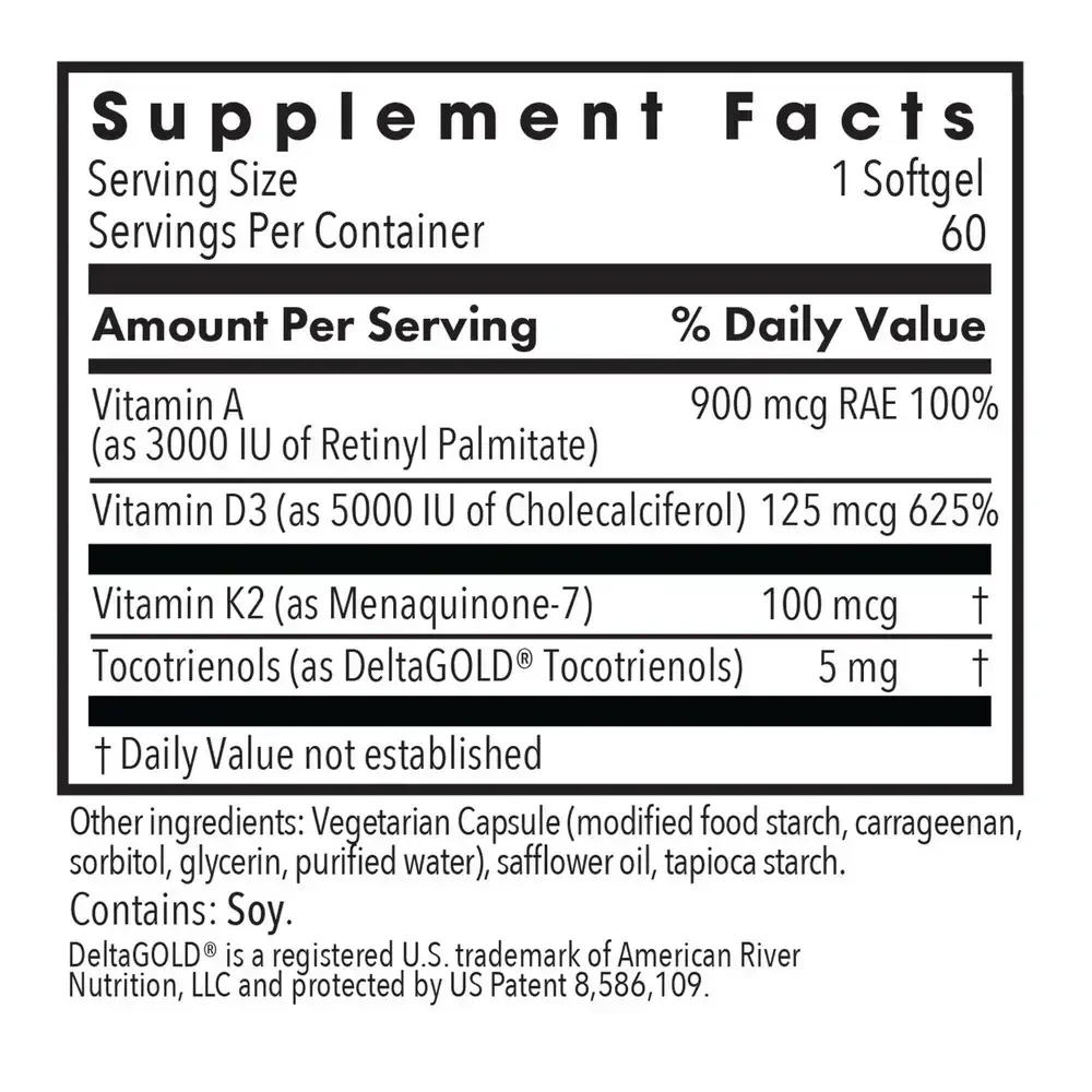 Product image for Vitamin D3 Complete 5000 High Potency with A and K2.